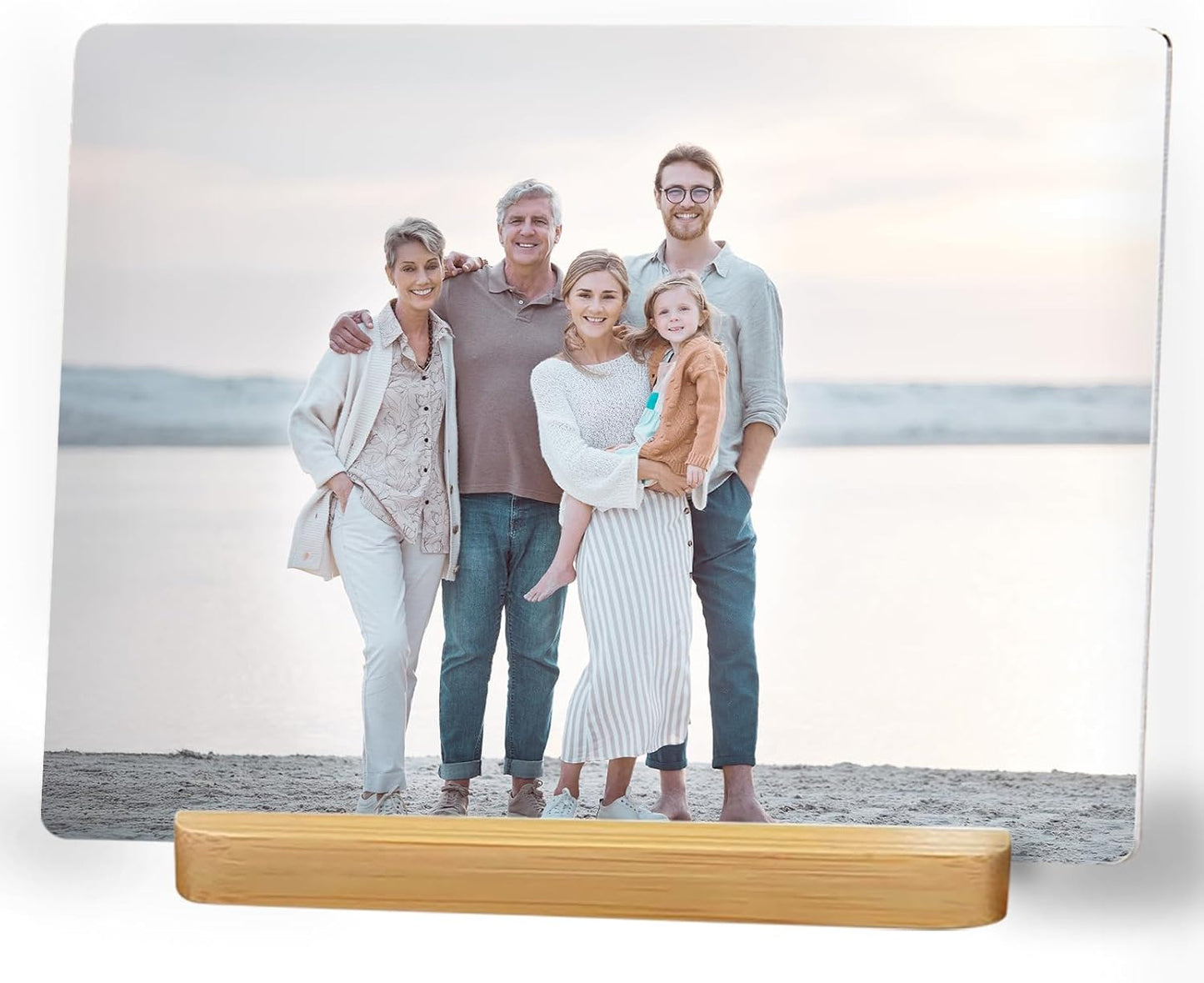 LOUISMIAA Custom Metal Picture Frame Prints,Personalized Photo Frames with Easel,Customized Metal Collage Picture Frame Gift for Family,Lover,Friend,Couple