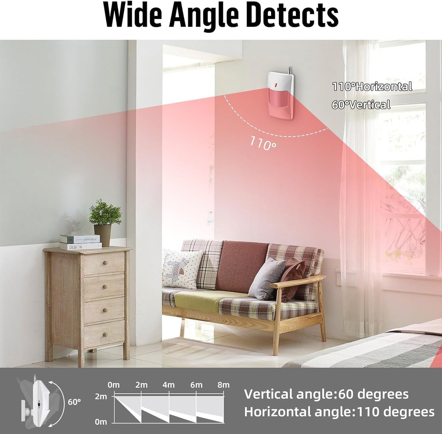 WiFi Alarm Home Security System, 120dB Alarm System with Motion Sensor and Remote Control, Home Alarm System for Shed Garage Alarm