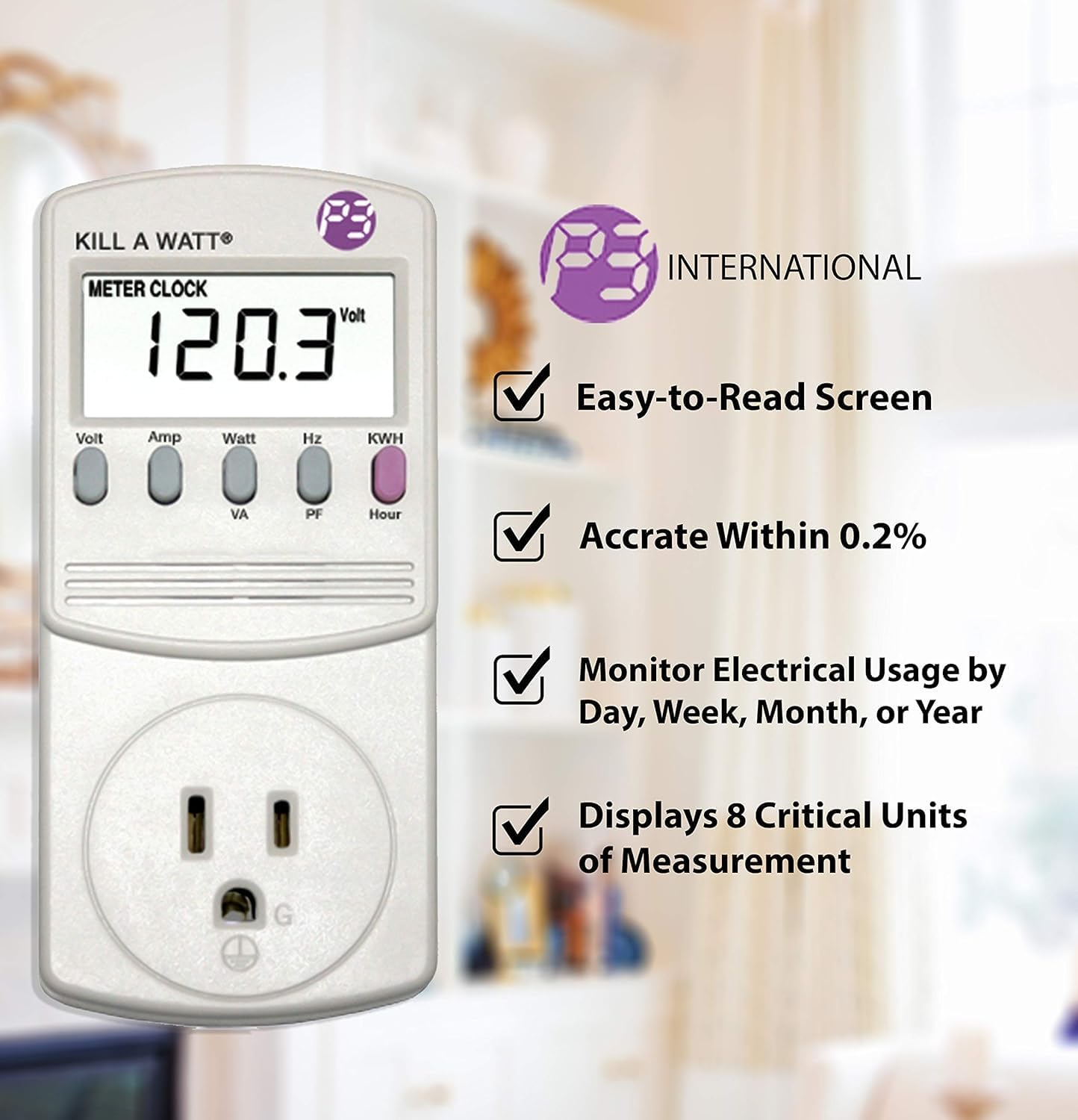 4-Pack P3 P4400 Kill A Watt Electricity Usage Monitor (4-Pack)