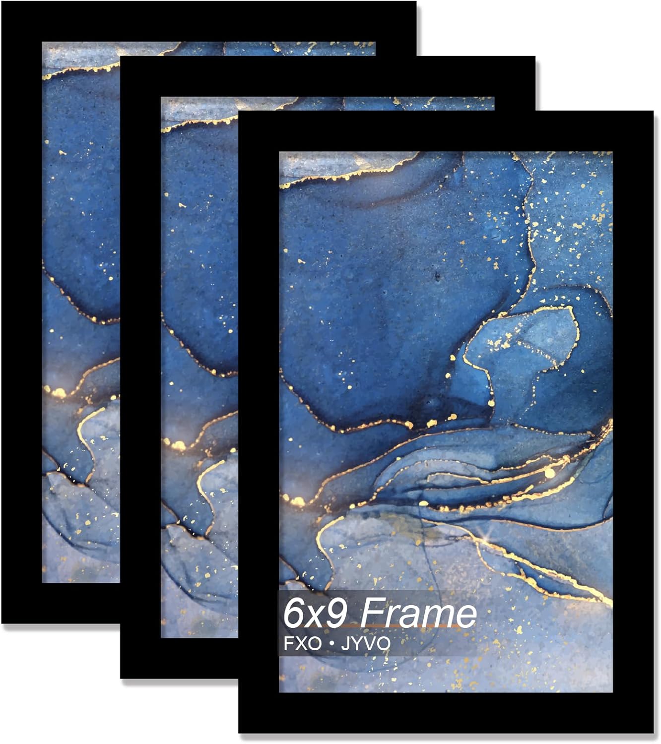 6x9 Picture Frame Set of 3, Black Frame for 6 x 9 Inch Picture Poster Photo, Light Weight and High Transparent 6 by 9 Frame for Wall - 3 Pack/Black/6"x9"
