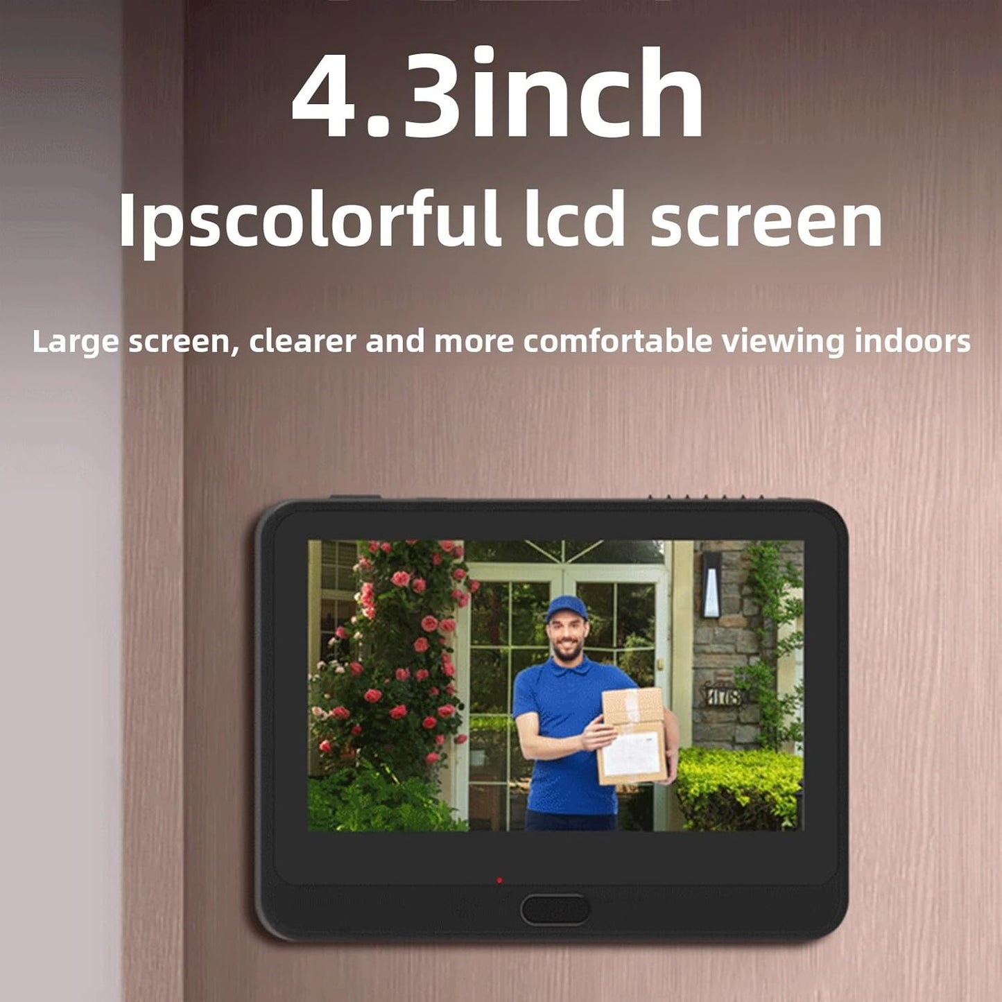Zopsc Peephole Camera 1080P, Digital Door Viewer with 4.3in Color Screen, PIR Human Detection, High Definition Recording, Voice Changing, for Home Security Monitoring