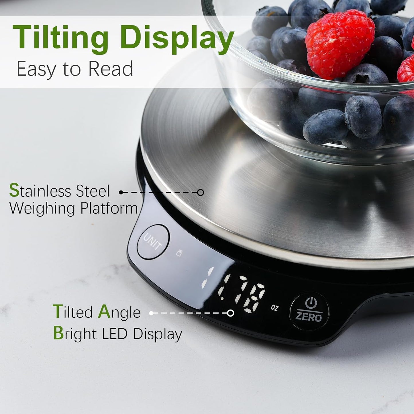 Atogou Smart Nutritional Scale, 0.005oz / 0.1g High Precision, Free APP with Nutrients Tracking, Calorie, Marco, Ounces and Grams, for Kitchen, Weight Loss, Meal Prep, etc. Black & Grey