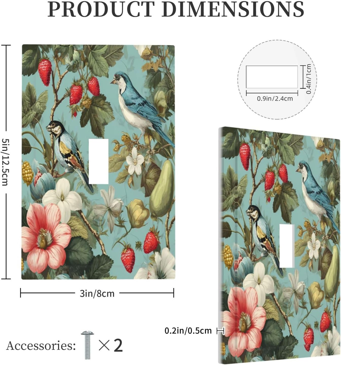 William Morris Flower 1 Gang Single Toggle Wall Plate Cover Decorative Light Switch Covers Electrical Faceplate Switch Plates for Bathroom Kitchen Home