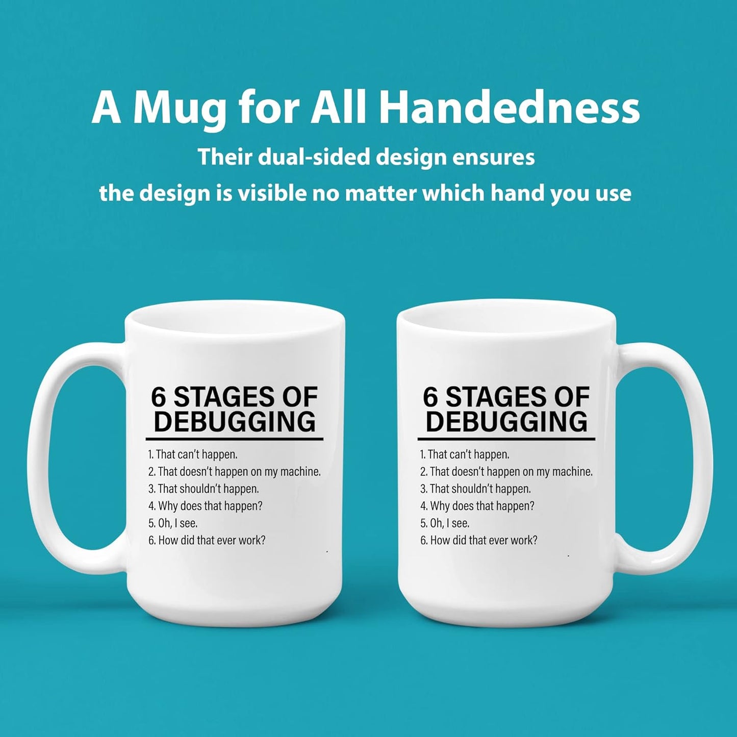Panvola Stages Of Debugging Computer Programmer Gift Funny Programming Coder Mug For Dad Husband Boyfriend Coworker From Wife Girlfriend Friends Ceramic. Cup (15 oz, White)