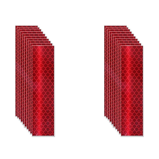 Non Fading Red Reflective Stickers 1 inch X 4 inch, Outdoor Waterproof High Visibility Warning Safety Adhesive Reflector Tape (20 Pcs)