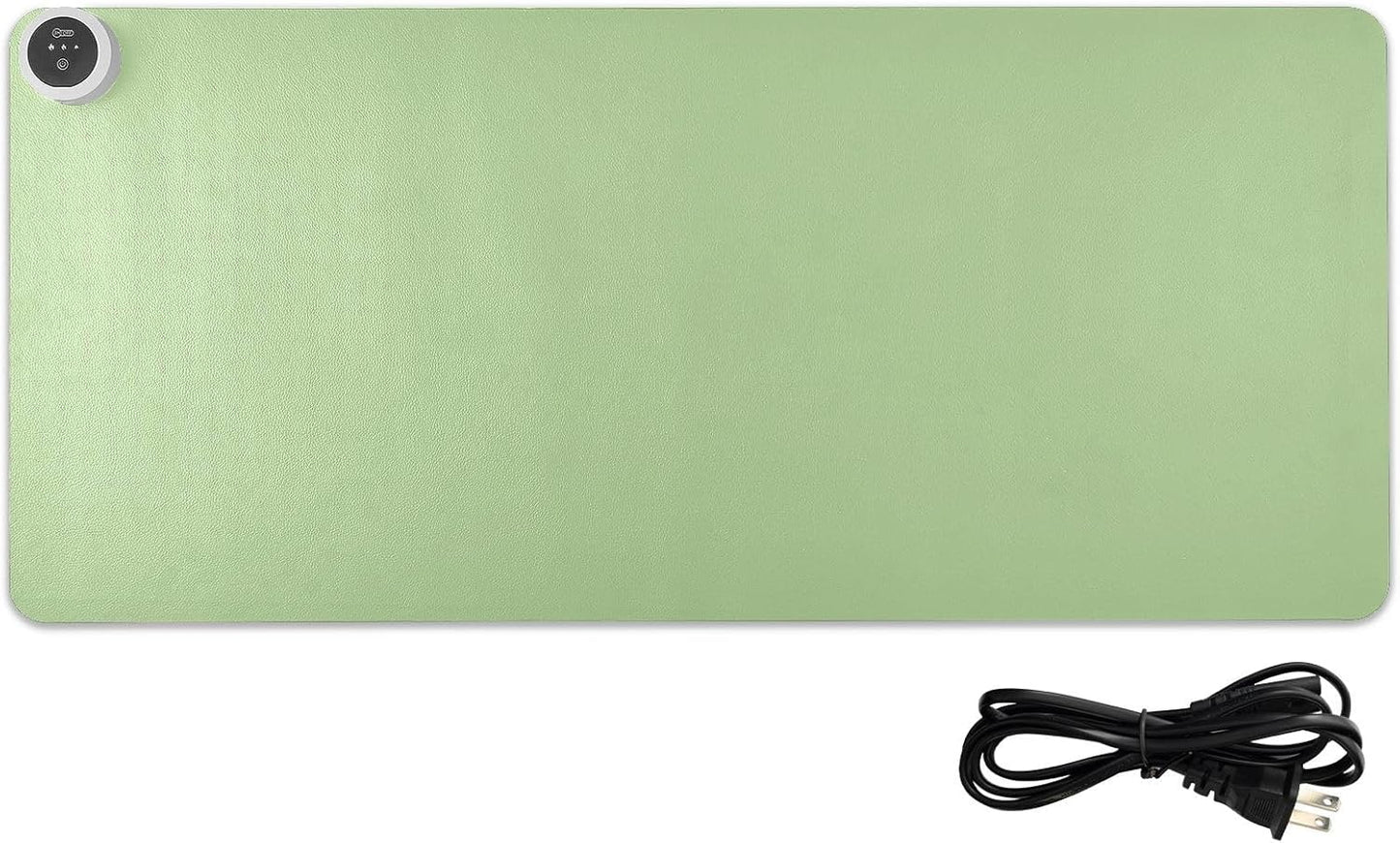 Green Heated Desk Pad Mouse Pad 31.5x13 Inch PU Leather Desk Mat with 3 Heat Levels Large Mouse Gaming Computer Laptop Mat