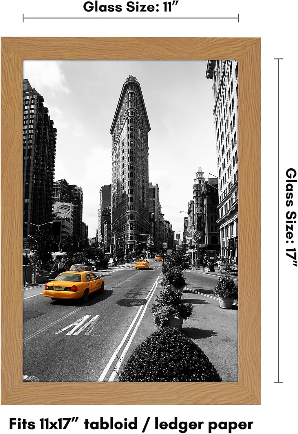 Americanflat 11x17 Picture Frame with Shatter-Resistant Glass - Signature Collection - Gallery-Style Frames Made of Engineered Wood - Photo Frame for Wall Display - Dark Oak