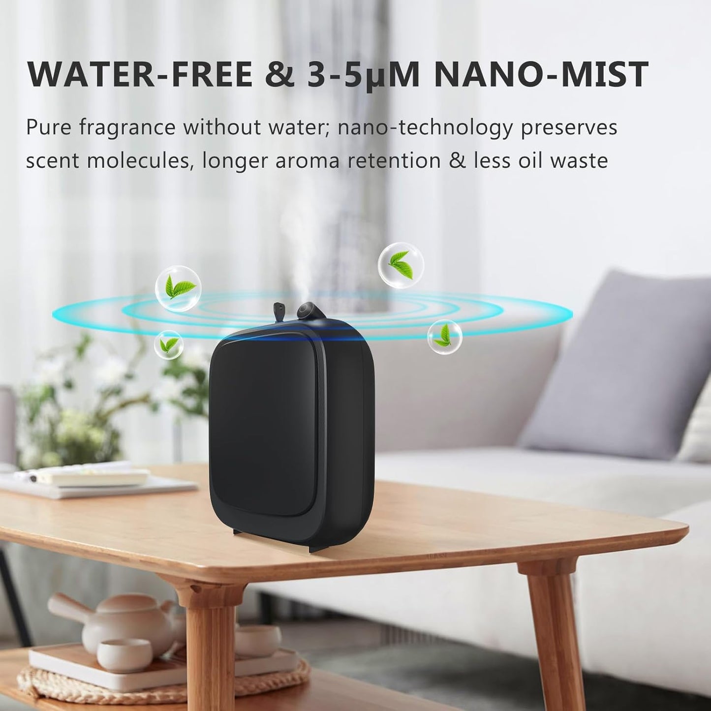 Waterless Essential Oil Diffuser for Home and Commercial Use, Up to 3000 sq ft, Aromatherapy Scent Diffuser for Large Rooms with Smart APP (Oils Not Included) White