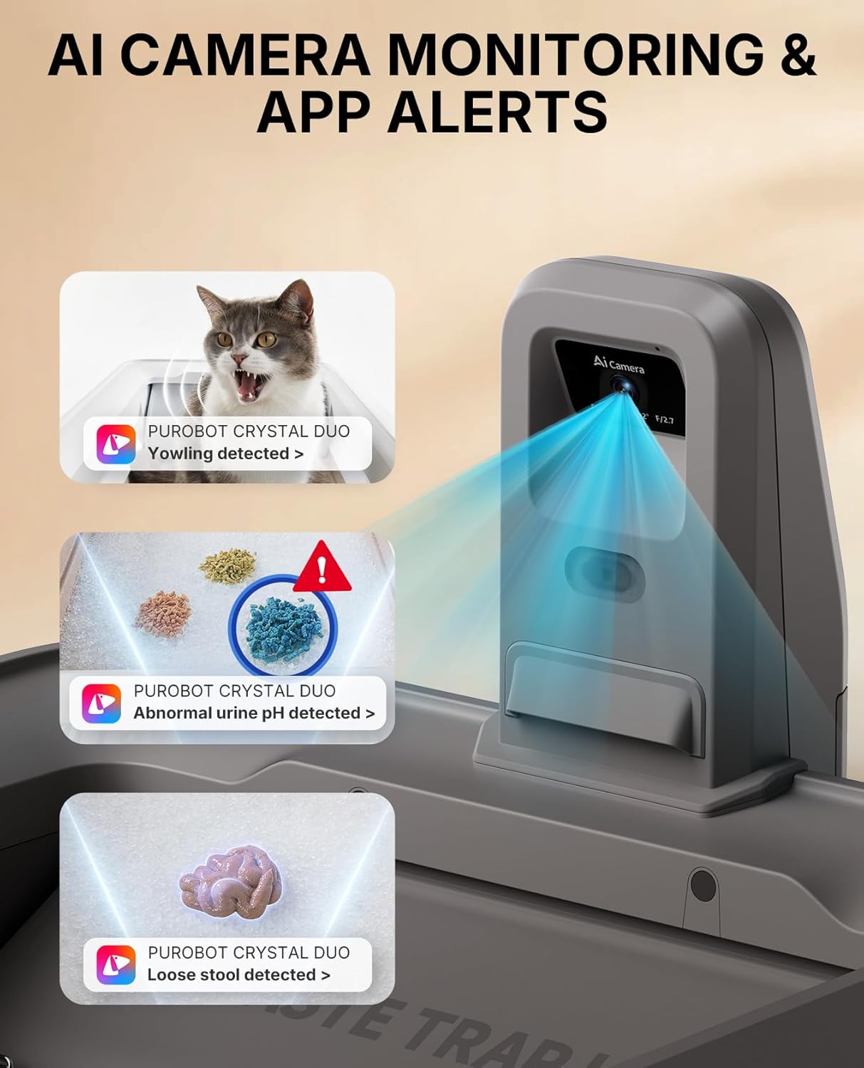 PETKIT Open-Top & AI Camera Self Cleaning Cat Litter Box, Urinary Health Monitor Automatic Cat Litter Box, Smart Robot with 2-Way Raking/5G WiFi/Safety Sensors/Odor Control for Multiple Cats (Grey)