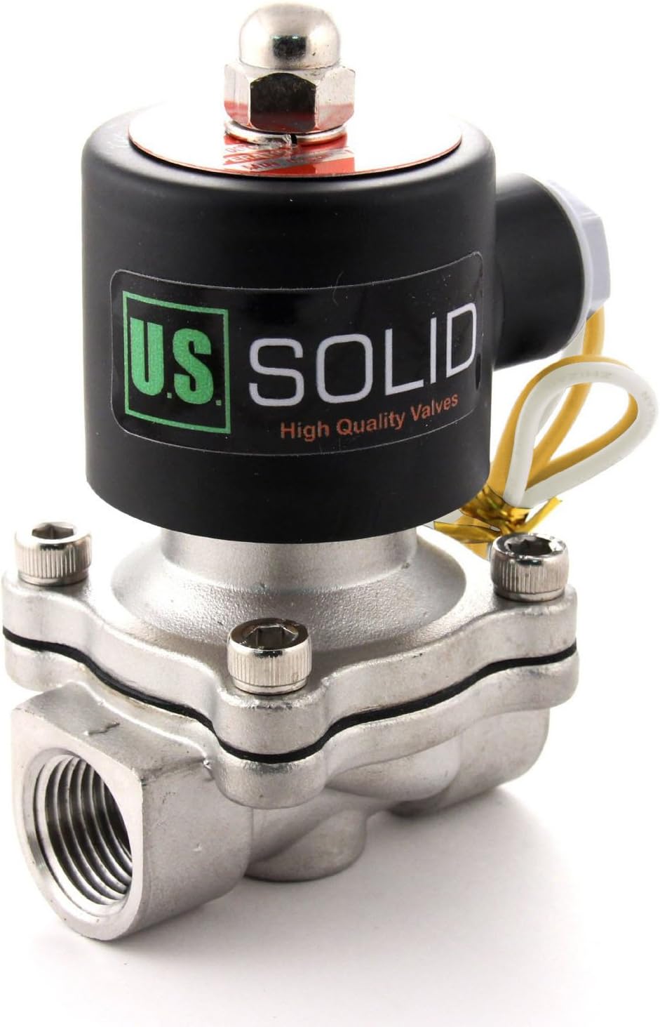 U.S. Solid Stainless Steel Electric Solenoid Valve 110VAC Normally Closed Air Water (1/2 Inch)