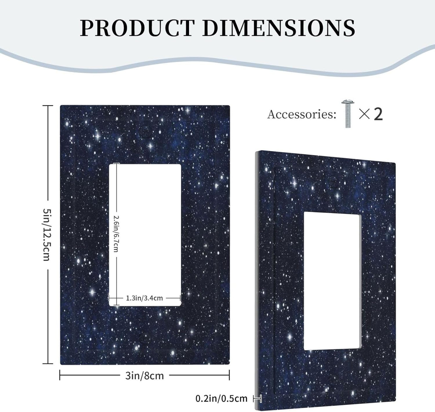 Decorative Light Switch Cover Night Sky Star Cosmic Starry Fantasy Galaxy Universe Space Single Rocker Personalized Wall Plate Switchplate 1 Gang Outlet Covers Decora Light Switch Plate