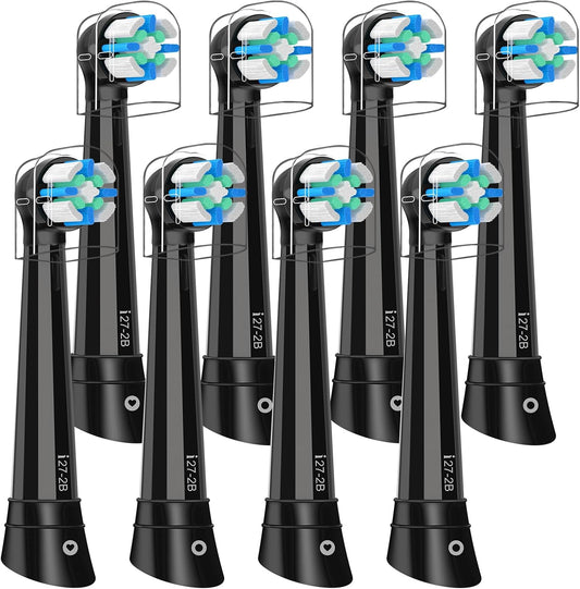 8 Pack Smart Cleaning IO Replacement Heads Compatible with Oral B iO 2 3 4 5 6 7 8 9 10 Series Electric Toothbrush, Brush Heads Compatible with Oral B iO Electric Handles Black