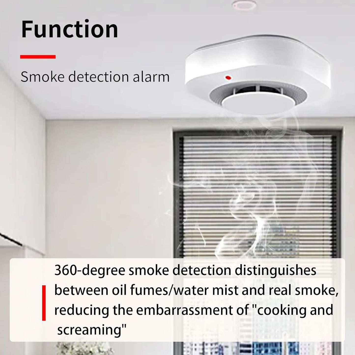 COHANSHANsmoke Detector,Smoke Alarm,fire Alarms Smoke detectors,(Sensor Life of 10 Years) complies with UL Certification,fire Alarm,Smoke detectors,360°Intelligent Detection,Wireless Installation(3)