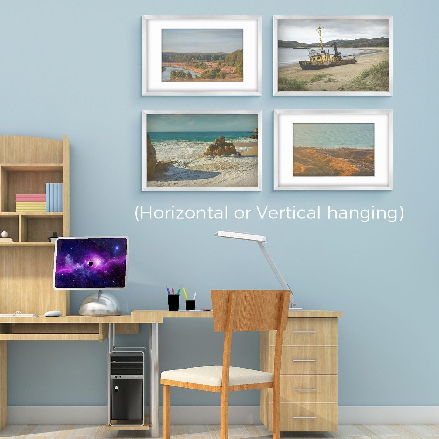 Golden State Art, 16X24 Picture Frame with Mat for 12X18 - High Definition Glass Wall Mounting Horizontal Vertical Display (Silver, 1 Pack)