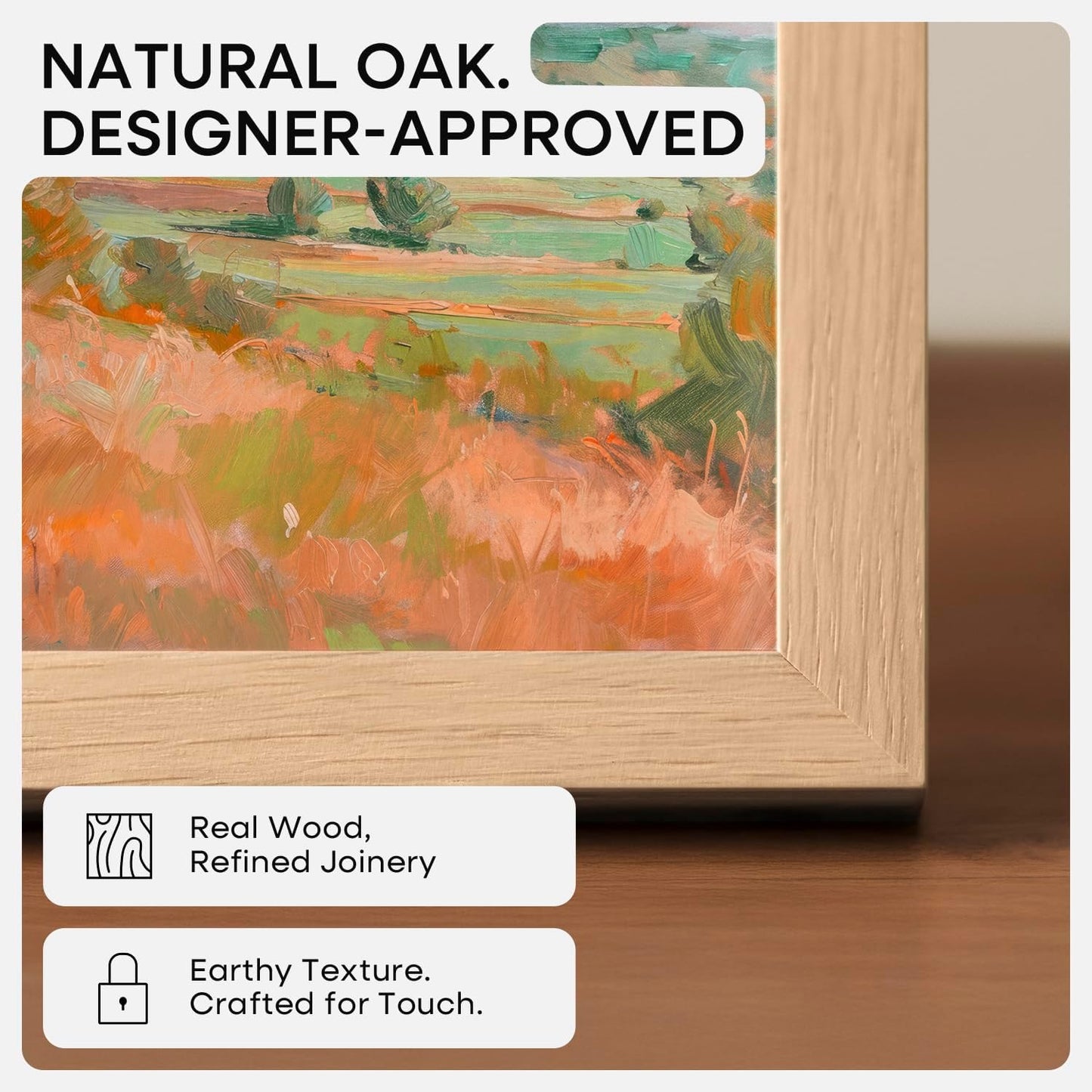 Homeforia A5 Wood Picture Frame, High-End Natural Oak 5.8x8.3 Frame Matted to 4.1x5.8 inch Photo, A5 Size Wooden Frames with Mat A6 for Art, 5.8 x 8.3 Poster Frames, Tempered Glass, Wall Kit, Set of 1