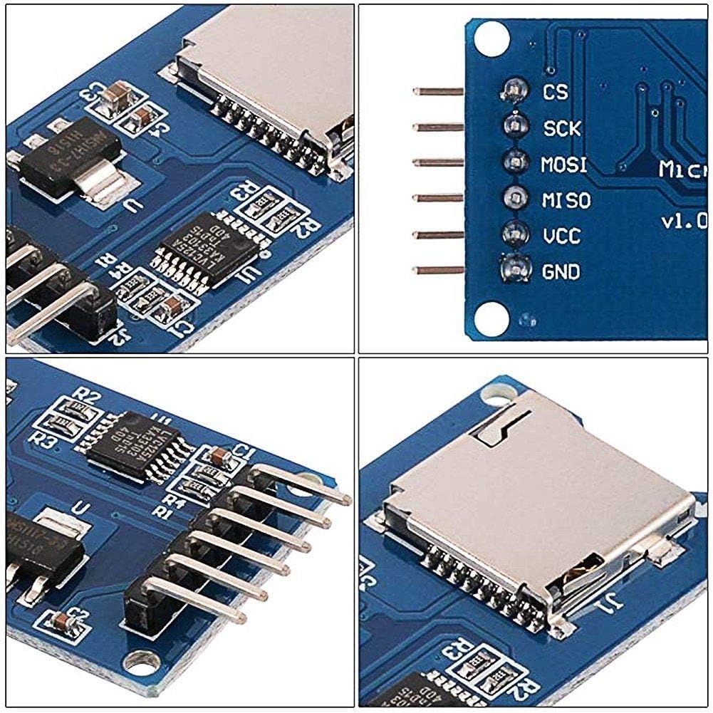 DAOKI 5Pcs Micro SD Storage Board Module With SPI Interface for Arduino Raspberry Pi - TF Card Memory Shield Expansion Board 6-pin With Dupont Wire