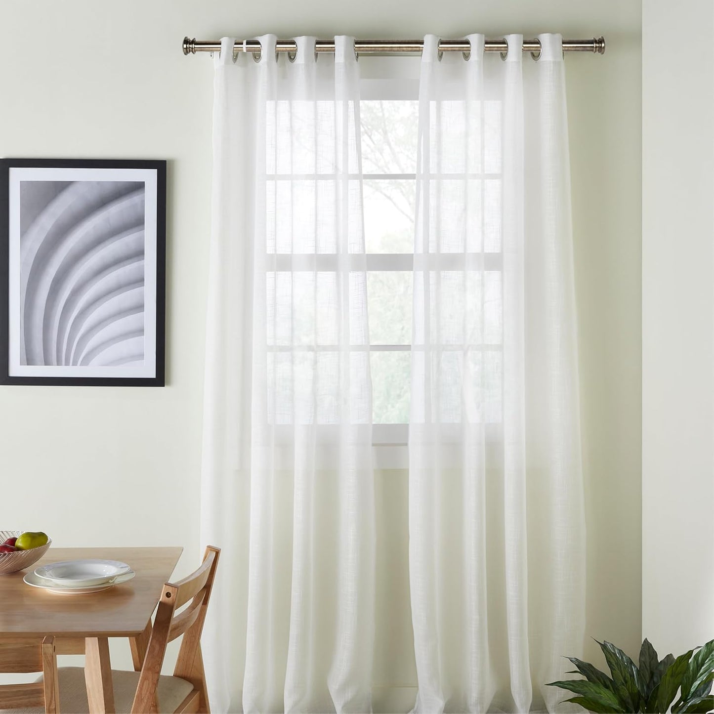 Deco Window Adjustable Curtain Rod for Windows 44 to 120 Inch Extendable Heavy Duty 1 Inch Iron Drapery Pole with End Cap Finials Wall Mounted French Door Curtain Rods (Pack of 1, Antique Brass)