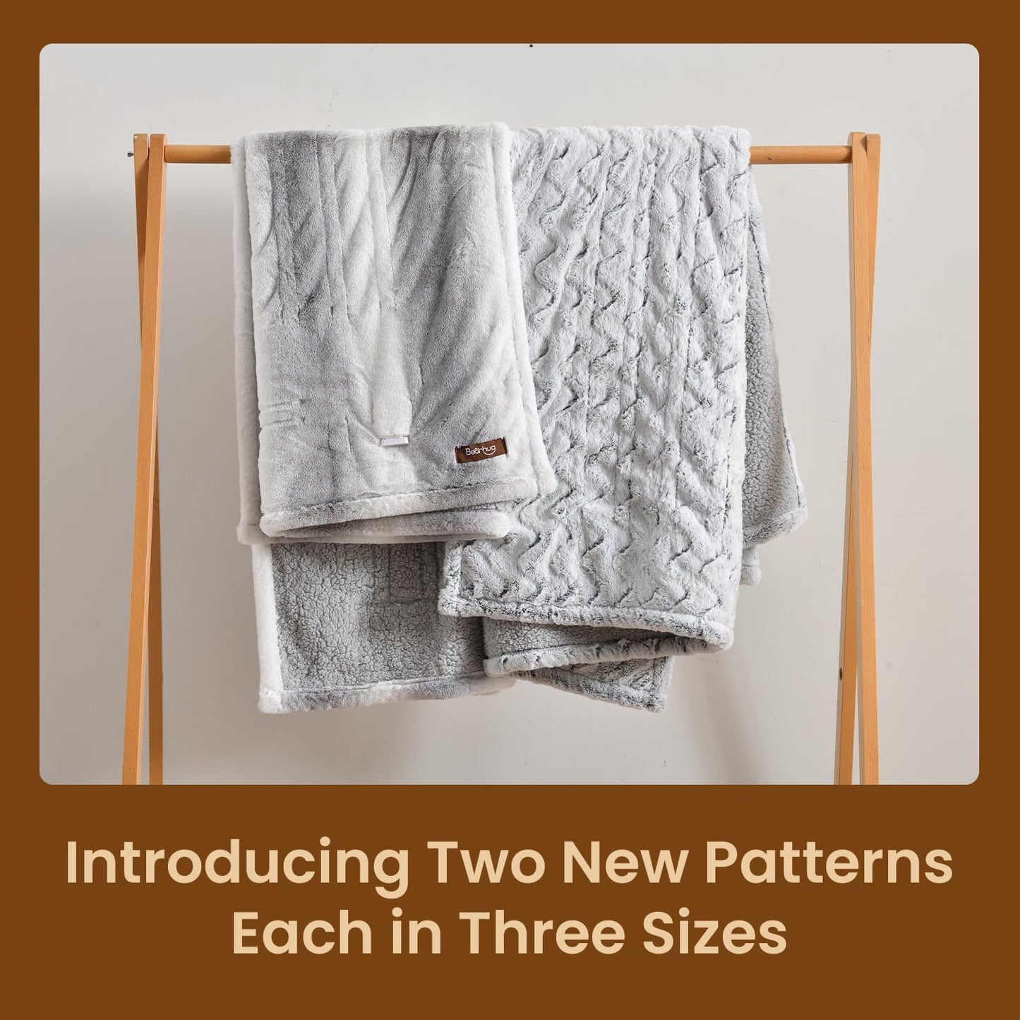 Bearhug Heated Blanket 6 Heat Settings Electric Blanket, 4-Hour Auto Shut-Off, Luxurious Faux Fur & Sherpa Dual-Sided Heated Throw, Machine Washable, 50 x 60 Inches, Gift-Ready Elegant Packaging