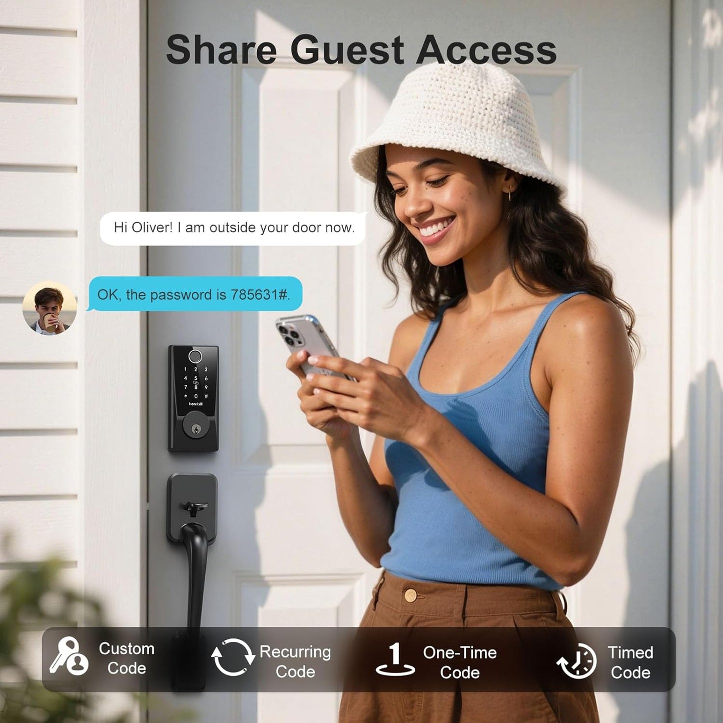 Hornbill WiFi Smart Locks for Front Door: Keyless Entry WiFi Keypad Deadbolt Lock, Compatible with Alexa, Remote Control, Fingerprint Password Unlock, Auto Lock, Built-in Wi-Fi (2.4Ghz)