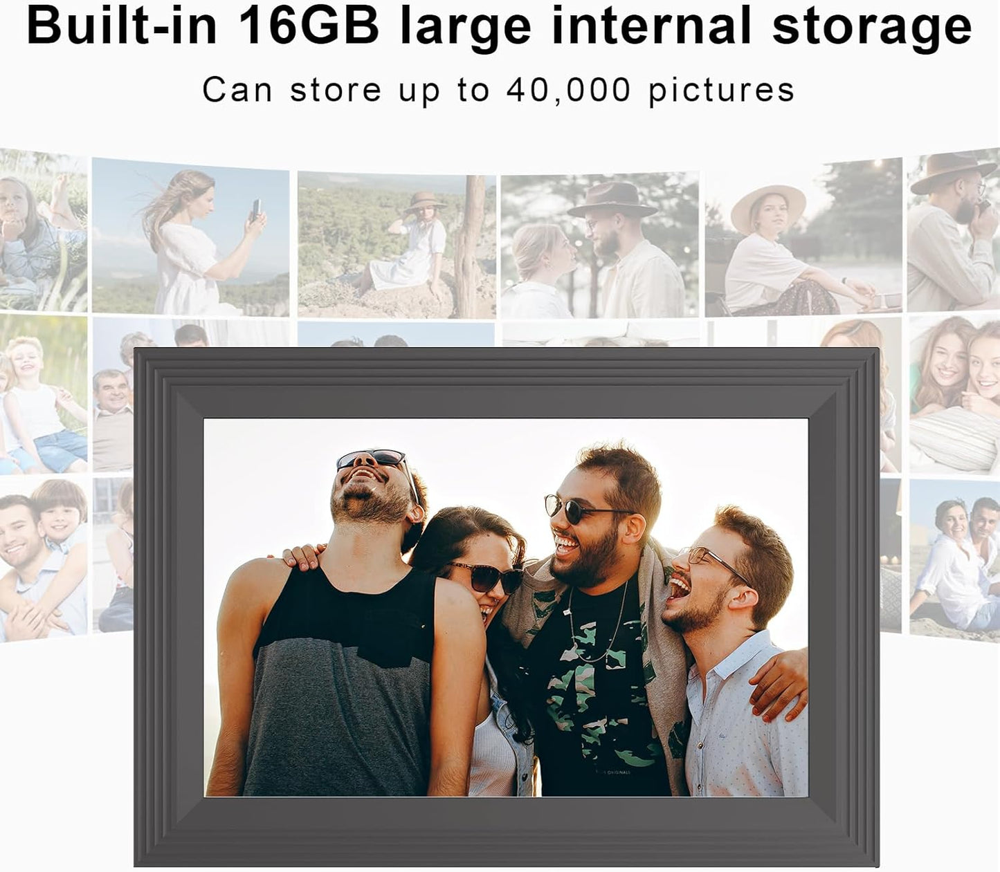 Digital Picture Frame 10.1 Inch WiFi Photo Frame Electronic, IPS Touch Screen, 16GB Storage, Auto-Rotate,Easy Setup and Share Photos and Videos via App from Anywhere