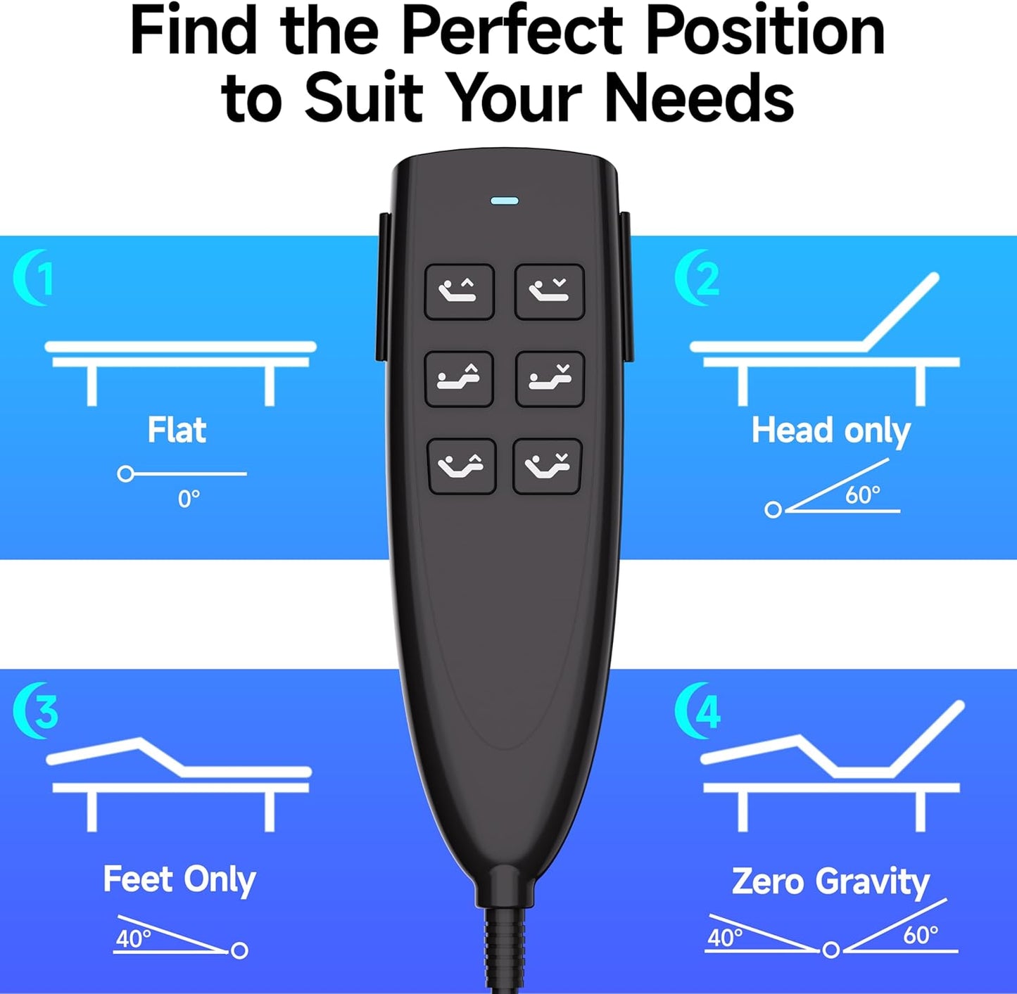 Okin 6 Button Adjustable Bed Remote 5 Pin Wired Adjustable Bed Remote Control Replacement Parts, HS.13.06.17