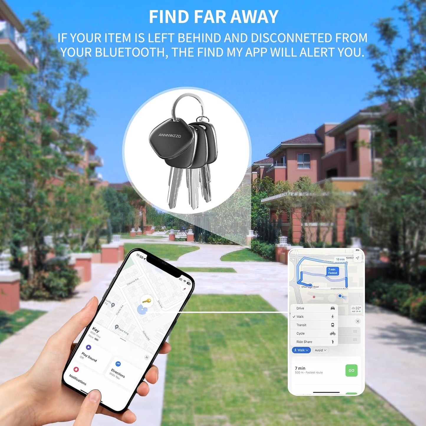 ANNNWZZD Air-Tag 2 Pack Item Finders with Apple Find My APP (iOS Only) Air Tags Help You Track Your Keys, Wallet, Luggage, Backpack, Super Lightweight (White+Black, 2 Pack)