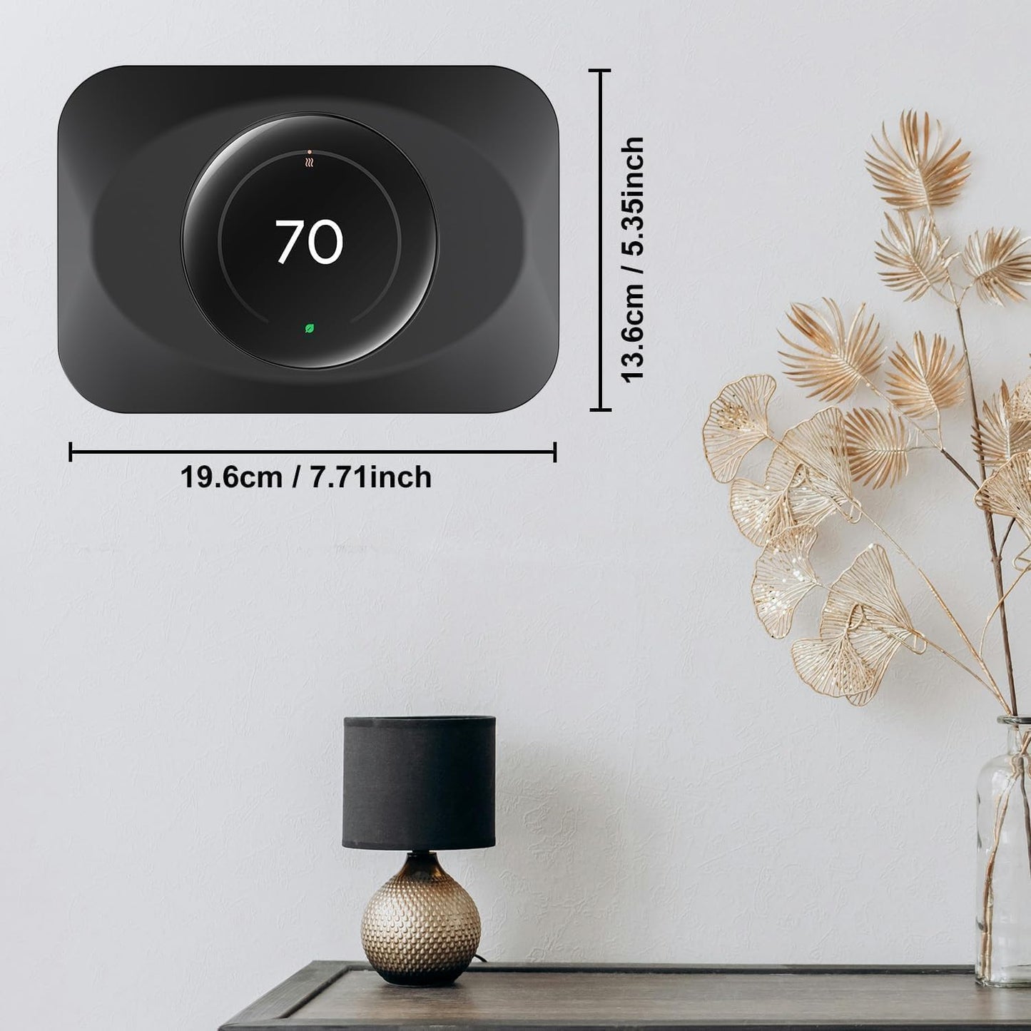 Nest Thermostat Wall Plate Cover Replacement Compatible with Google Nest Learning Thermostat (4th Gen), Practical Nest Learning Thermostat 4 Trim Kit, Snap fit Design (Black, 1 Pack)