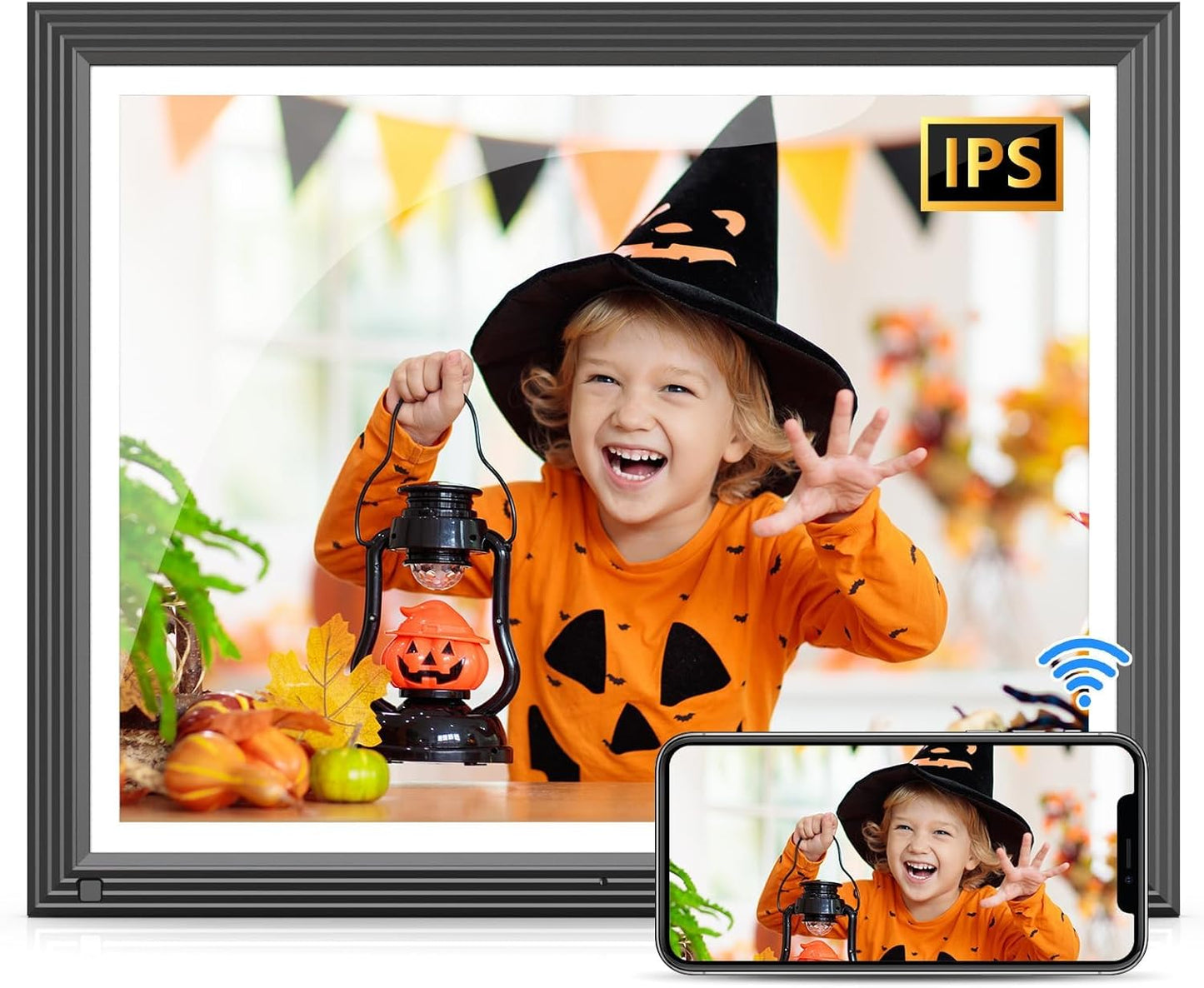 Large Digital-Photo-Frame Wi-Fi Picture Frame - 15" 32GB Smart Photo Frame with Remote Control (No Touch Screen), Full Function, Share Photo Video via App Email, Fee Cloud, Wall Mounted for Home Decor
