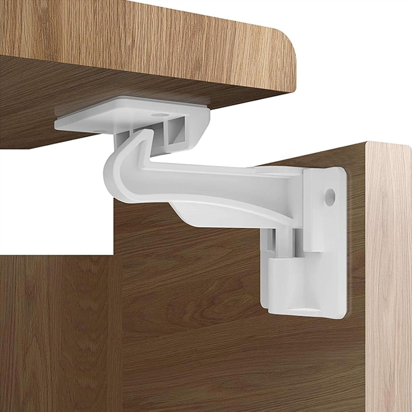 4 Pack Upgraded Invisible Baby Proofing Cabinet Latch Locks – No Drilling or Tools Needed, Fits Most Cabinets & Drawers, Works with Countertop Overhangs, Strong Adhesive for Easy & Secure Installation