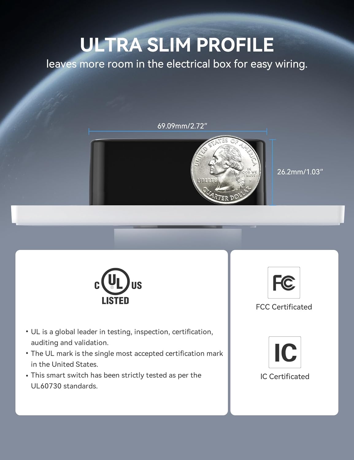 ELEGRP WiFi Smart Rotary Traic Dimmer with 1.8 inch TFT Display Screen, 3 Way, Needs Neutral Wire, 2.4GHz Wi-Fi, Compatible with Alexa and Google Home, No Hub Required, UL Listed, 1 Pack, White
