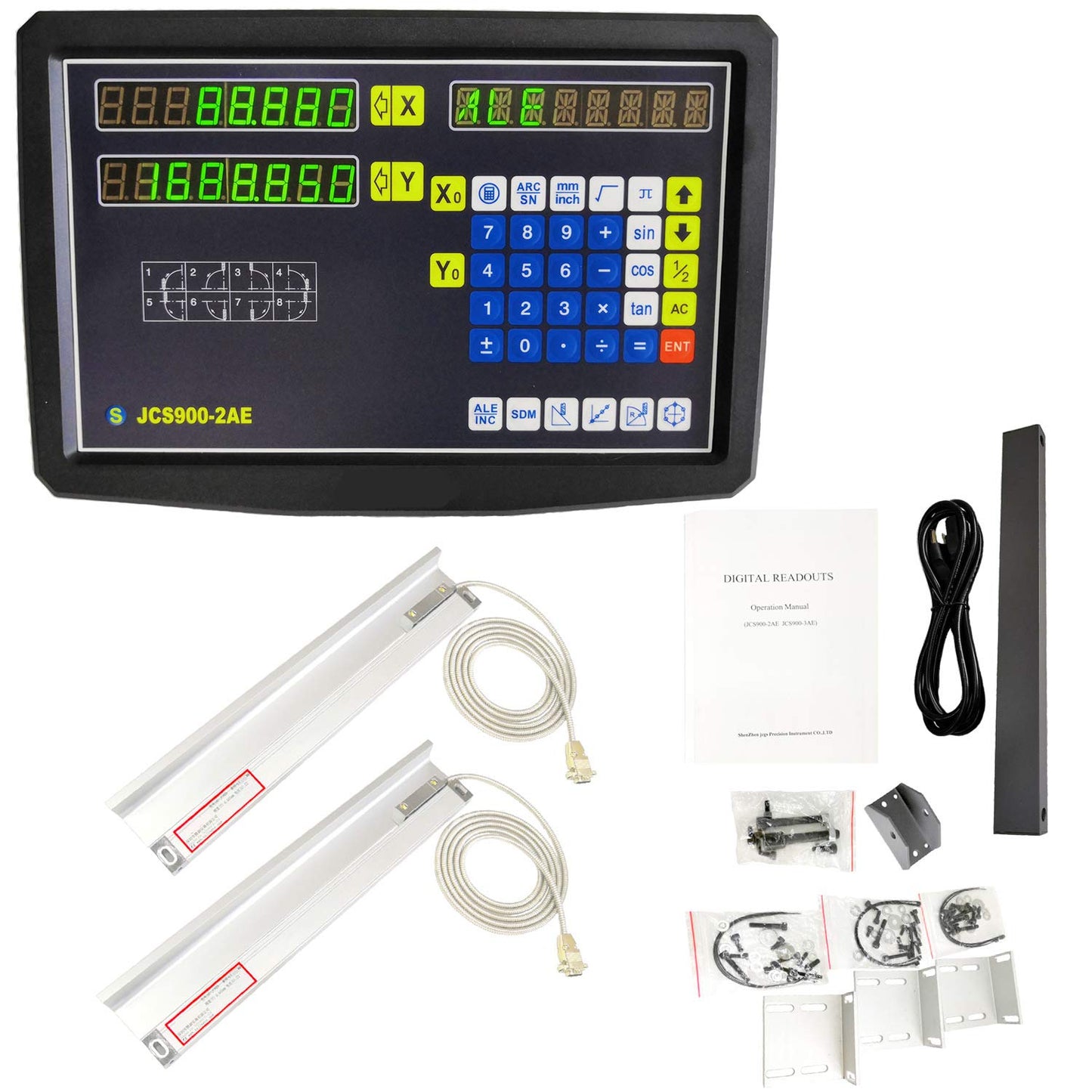2/3 Axis Digital Readout and TTL Precision Linear Glass Scale DRO Encoder for Milling Lathe. Note:Display&Scales Sold Separately,Pls Select The Size Options! (250mm Travel Length Scale ONLY(10''))
