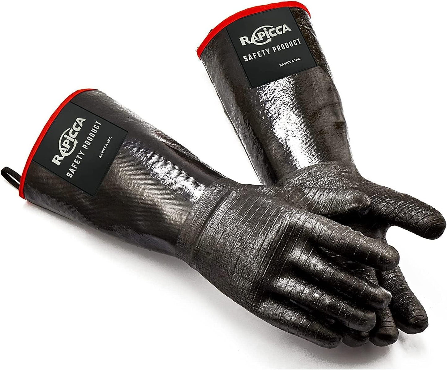 RAPICCA 700°F Heat Resistant BBQ Grill Gloves, Oil Resistant & Waterproof for Smoking, Grilling, Cooking, Deep Frying Turkey, Handling Hot Greasy Meat | Great Stocking Stuffers for Men