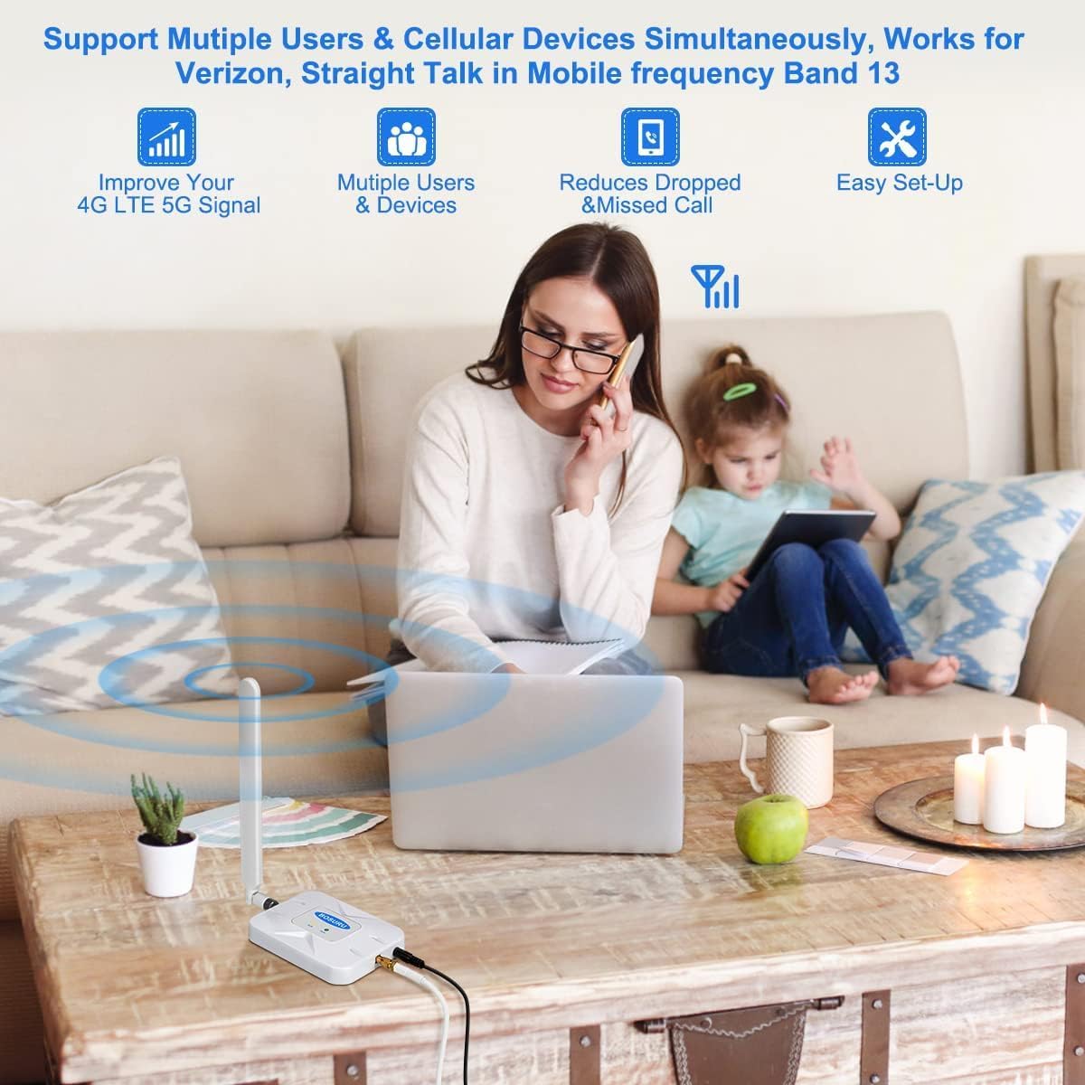 Verizon Cell Phone Signal Booster Verizon Signal Booster 5G 4G LTE Band13 5G Cell Booster Cell Signal Extender Cell Signal Ampliifer Cell Extender Repeater Cell Phone Booster for Home