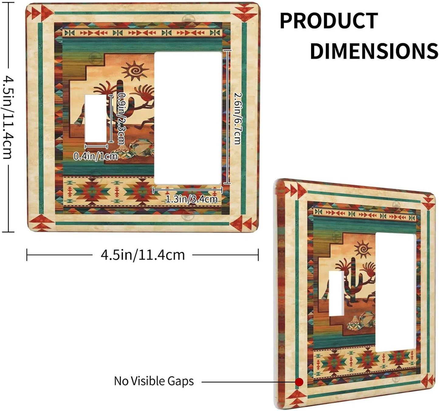 Decorative Outlet Covers Native American African Afro 2 Gang Wall Plate Single Toggle 1 Rocker Light Switch Cover Switch Plate Covers Faceplate for Home Bedroom Decor