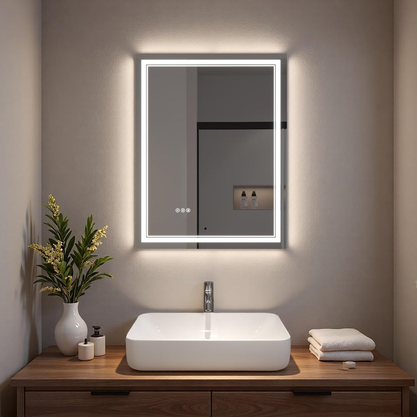 LED Bathroom Mirror with Lights, Wall Mirrors