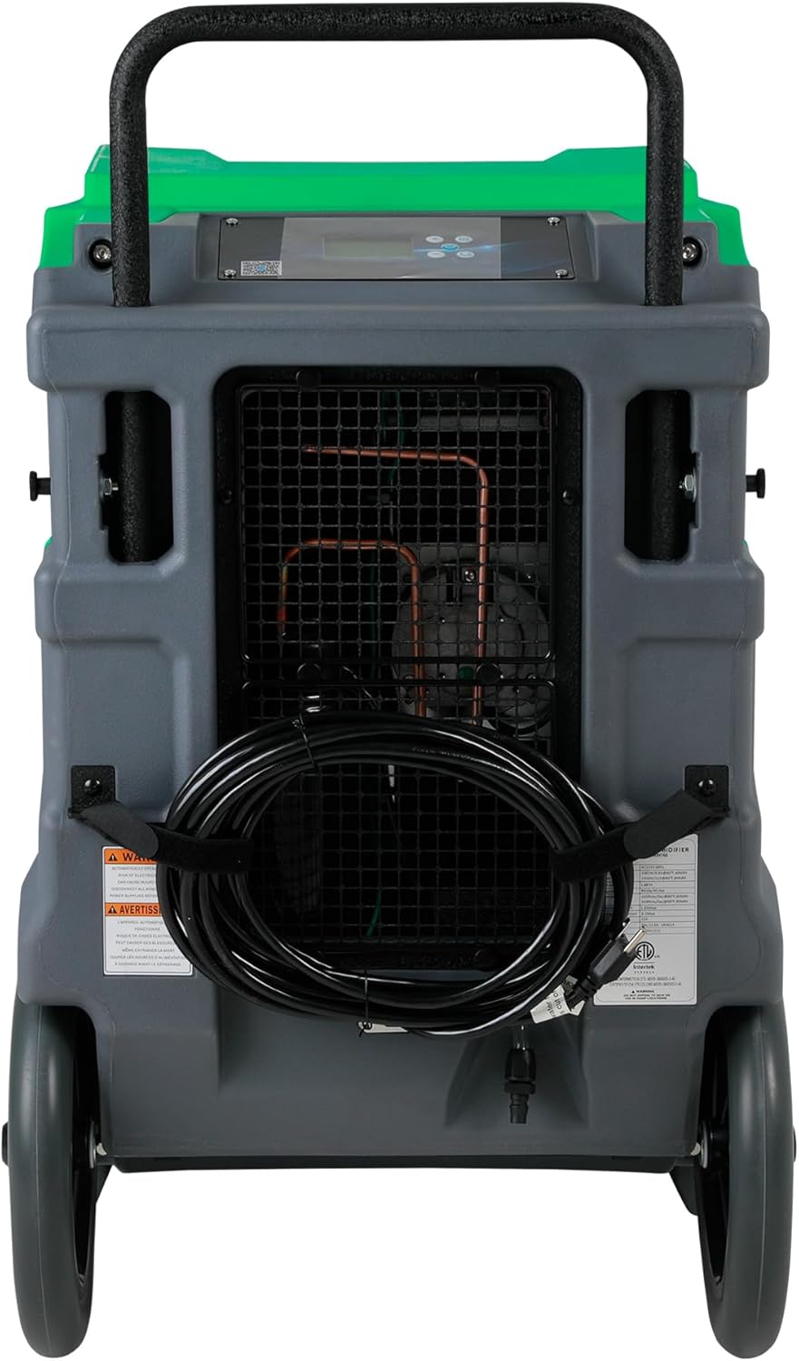 MOUNTO 310 Pints LGR Commercial Dehumidifier with Built-In Pump and Drain Hose – Portable, Heavy-Duty Dehumidifier with Wheels for Basements, Garages, Home, and Job Sites (Green)