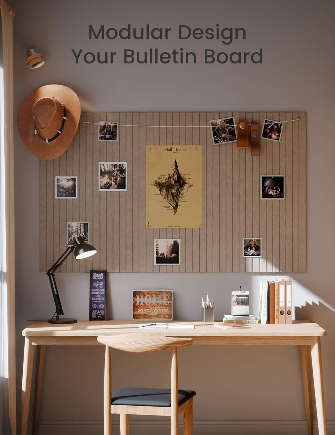 Large Felt Bulletin Board 36"x24" Cork Board Alternative - 6 Pack with 40 Safe Removable Adhesive Tabs, Cork Boards for Walls for Home Office Classroom Pin Board-Taupe