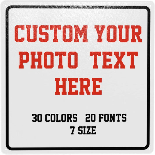 Custom Signs Outdoor Metal Sign - 12 x 12 Personalized Signs for Business, Workplace, Office, Home, Delivery Signs, Road Signs, Garden Signs, Hazard Signs, Intersection Signs, Parking Signs, Decorative Signs