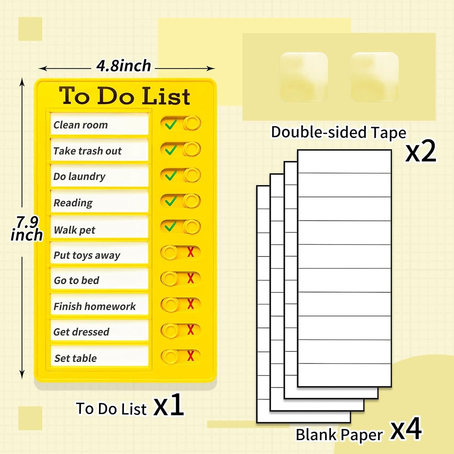 Chore Chart for Kids,To Do List, Daily Routine Chart, and Schedule Board-Checklist and Portable Memo for Efficient Task Management and Planning,Adhd Tools