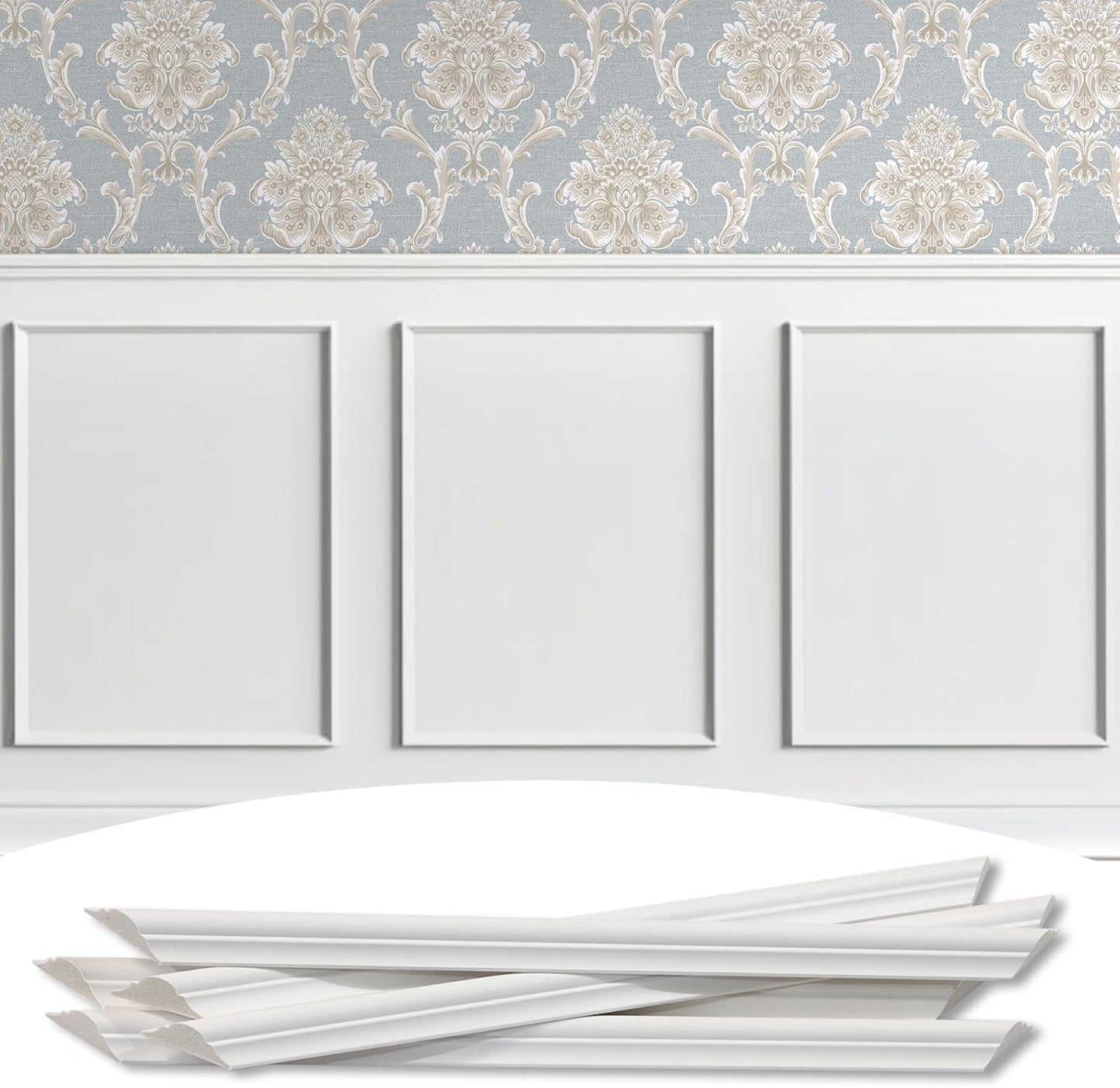 3-Frame 16" x 20" Premade Accent Wall Molding Kit, Ready-to-Assemble Wainscoting Panels, Pre-Cut Chair Rail Moulding Trim Picture Frame for Home Décor