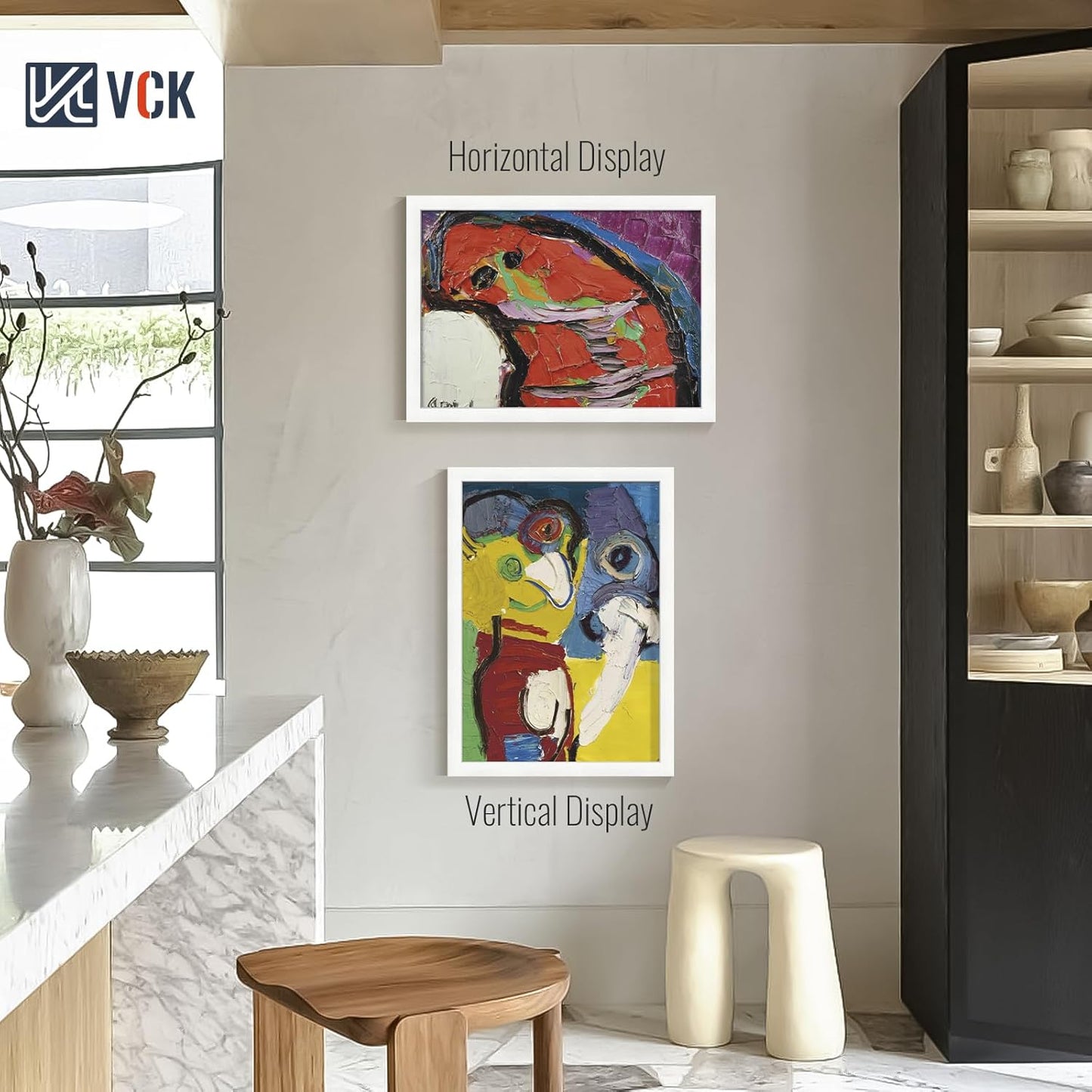 VCK 20x28 Picture Frames white Set of 6, Wide Border Wood Poster Frame, Multi-Directional Display Family Photos, Office Prints, Studio/Gallery Art, Woodgrain Series, Wall Hanging