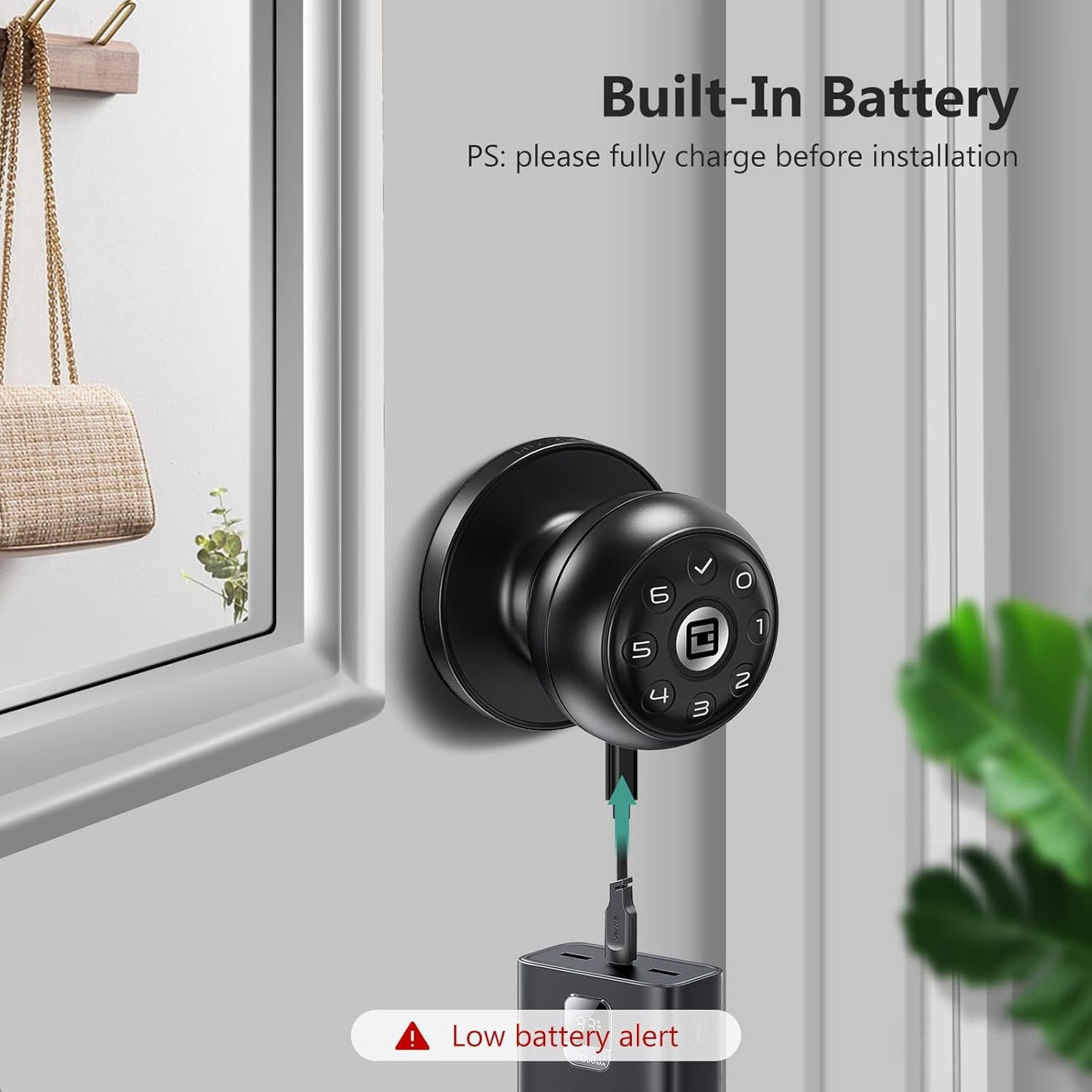 GeekTale Smart Door Lock with Keypad, Electronic Door Lock with Code, Digital Door Knob, Smart Lock with App