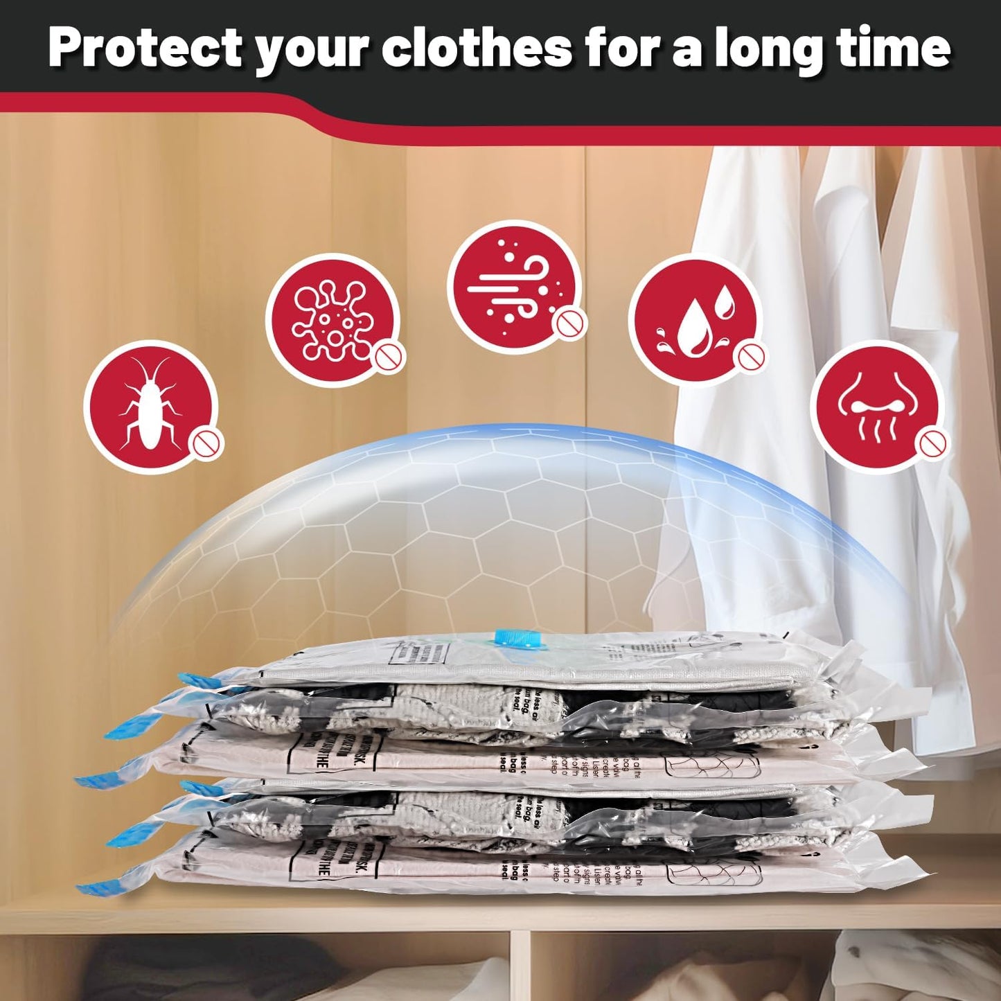 Combo 16 Pack Vacuum Storage Bags with Portable Electric Pump,Vacuum Seal Bags for Clothing,Space Saver Bags,Vacuum Travel Bags for Luggage