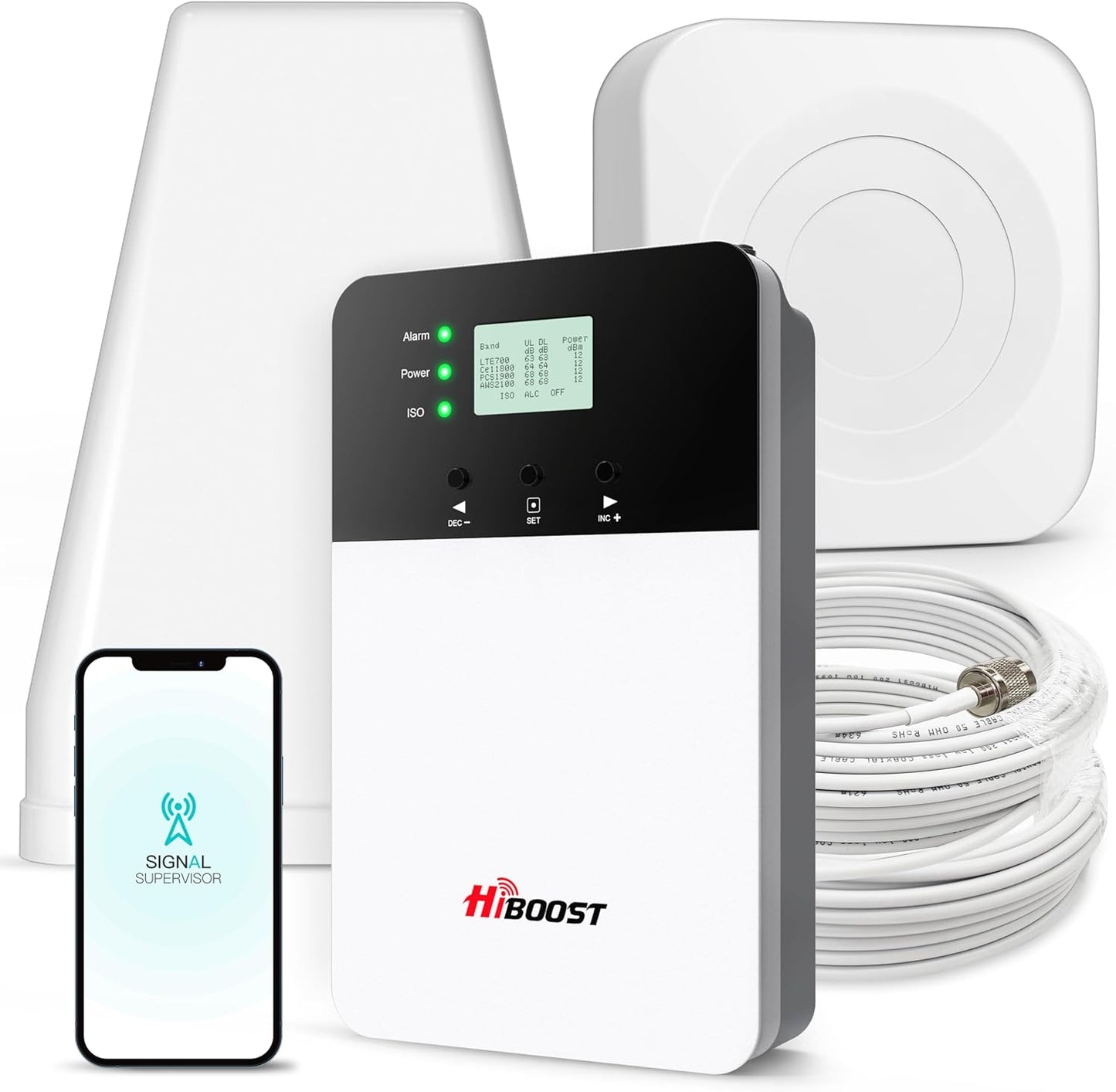 Cell Phone Booster for Home Office, Cover 8000 sq ft with 2 Indoor Antennas for All US Carriers, Cell Phone Signal Booster for Destination RV 4G 5G LTE Verizon AT&T T-Mobile APP Support FCC