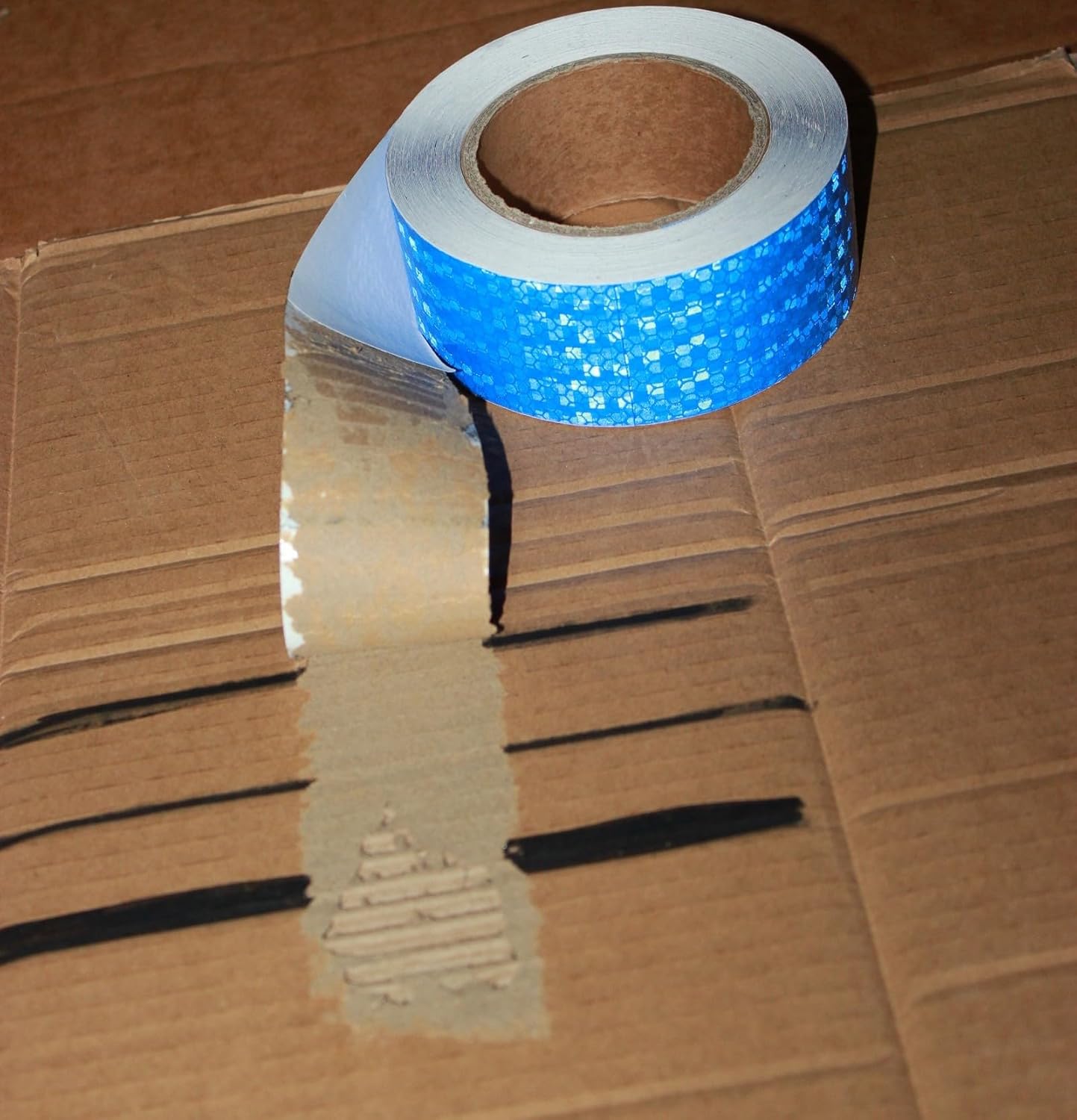 Blue Reflective Tape Outdoor Waterproof 2 inch, High Visibility Warning Industrial Marking Tape, Safety Stickers (68 feet)