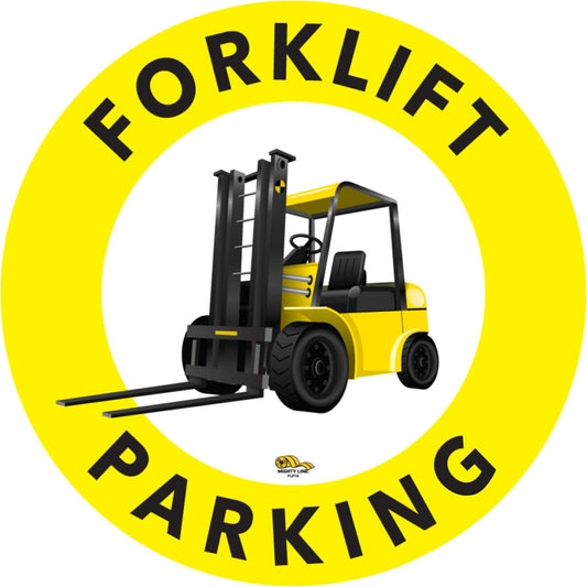 Mighty Line Forklift Floor Sign Floor Sign for Safety, Warning, Heavy-Duty, Peel and Stick, Adhesive, Industrial Quality, Forklift Parking, 12"