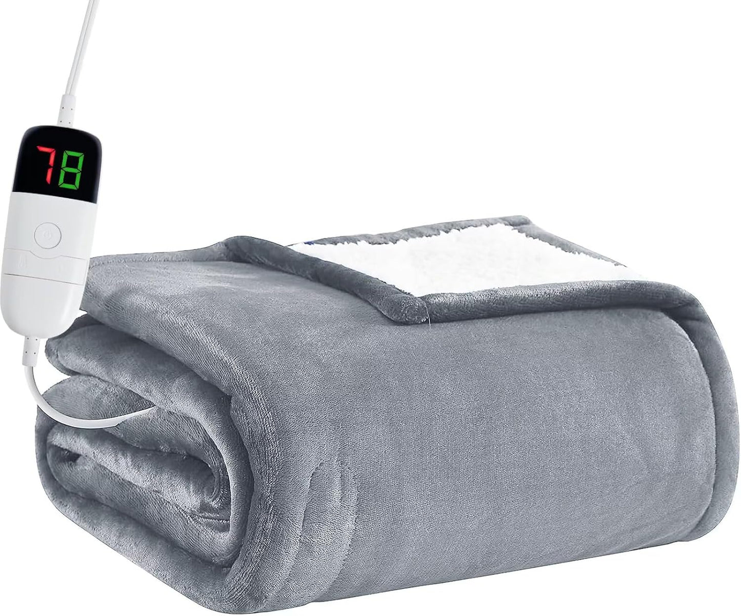 BOMOVA Heated Electric Blanket Twin - 62" x 84" Heating Blanket with 10 Heating Levels & 8 Hours Auto Off, Warm Flannel Blanket, Christmas Birthday Gifts for Women