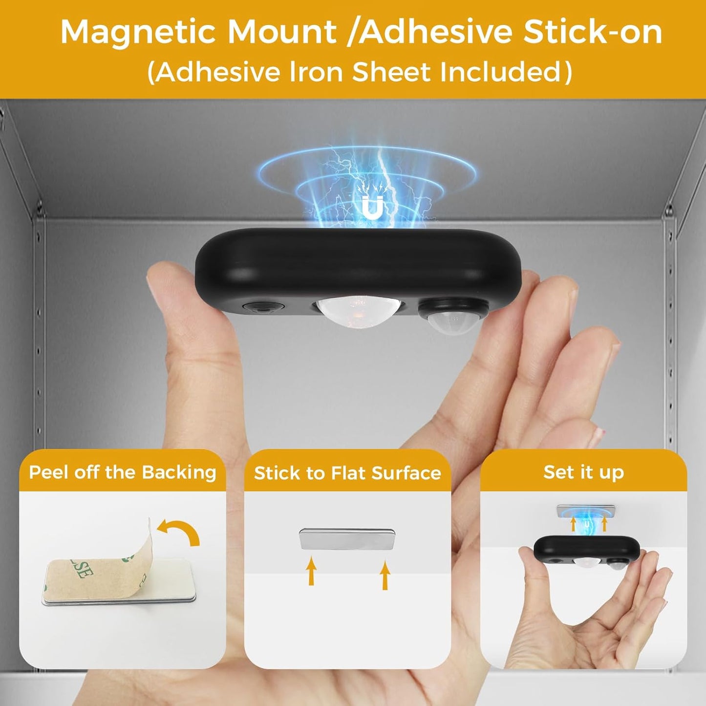 LED Motion Sensor Puck Lights, Small Rechargeable Under Cabinet Light, Dimmable Daylight White Closet Lights, Wireless Under Cabinet Lighting for Drawer, Kitchen (6 Pack)