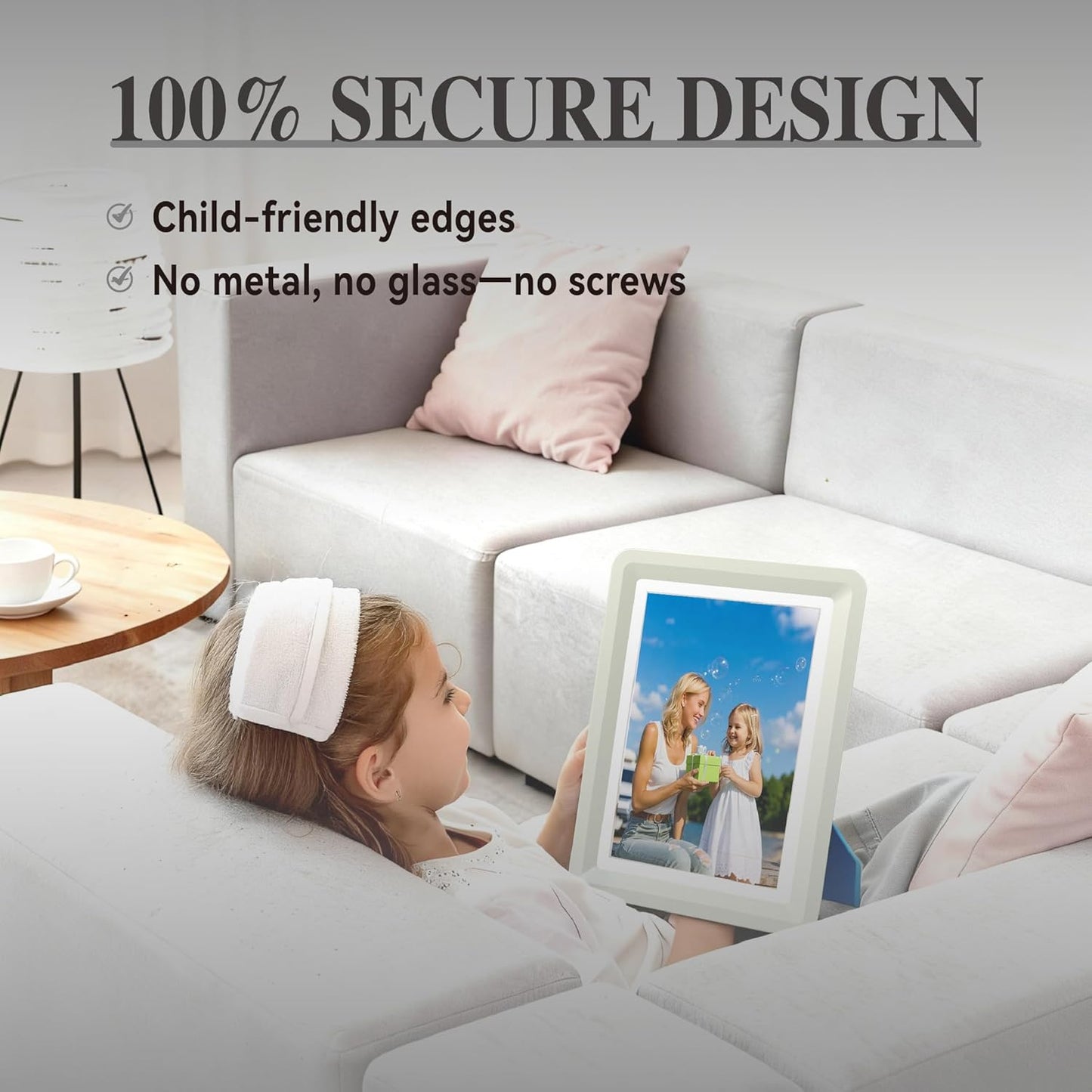 5x7 Picture Frame with Acrylic Front, ABS Frame for 5x7 or 4x6 Photos, Shatterproof UV-Resistant Tabletop Photo Frame, Vertical/Horizontal Display for Home Décor, Lightgray-v1