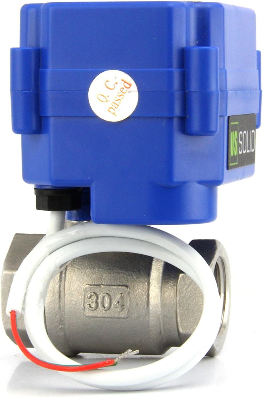 U.S. Solid 1/2" Motorized Ball Valve 85-265V AC Stainless Steel Electrical Ball Valve, 2 Wire Auto Return Setup Normally Closed